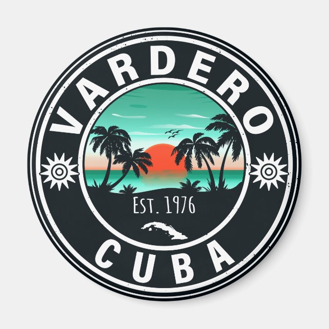 Imán Isla Varadero Cuba Retro Sunset Souvenirs 60 (Frente)