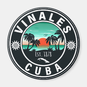 Imán Isla Vinales Cuba Retro Sunset Souvenirs 60