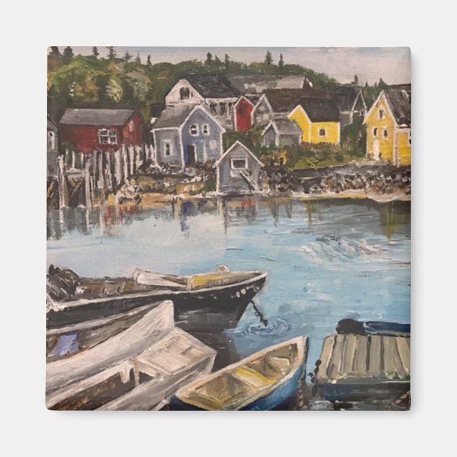 Imán Isla Vindelhaven, pintura de Maine (Frente)