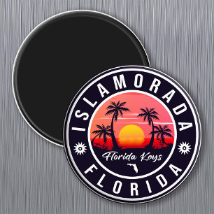 Imán Islamorada Florida Retro Sunset Beach Souvenirs