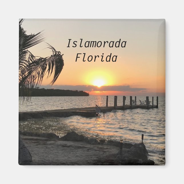 Imán Islamorada Sunset, Cayos de Florida, Magnet de Flo (Frente)