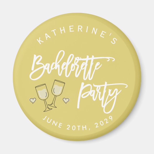 Imán Island Citrus Yellow Bachelorette Party Magnets (Frente)