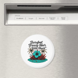 Imán Island Spirit Boho Magnet – Teal Hibiscus Vibe