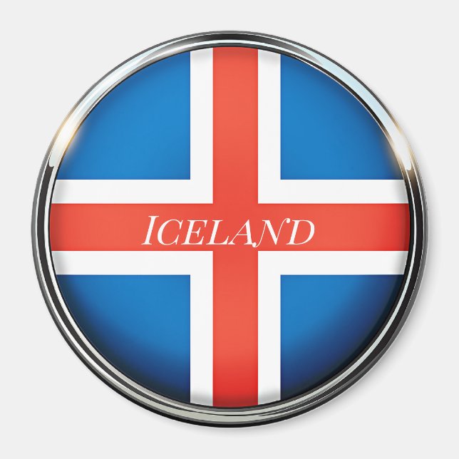 Imán Islandia, bandera, (Frente)