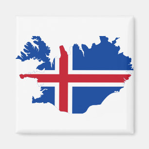 Imán Islandia ES mapa de la bandera de Ísland