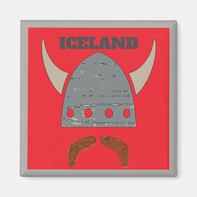 Imán ISLANDIA, Viking Head (Frente)