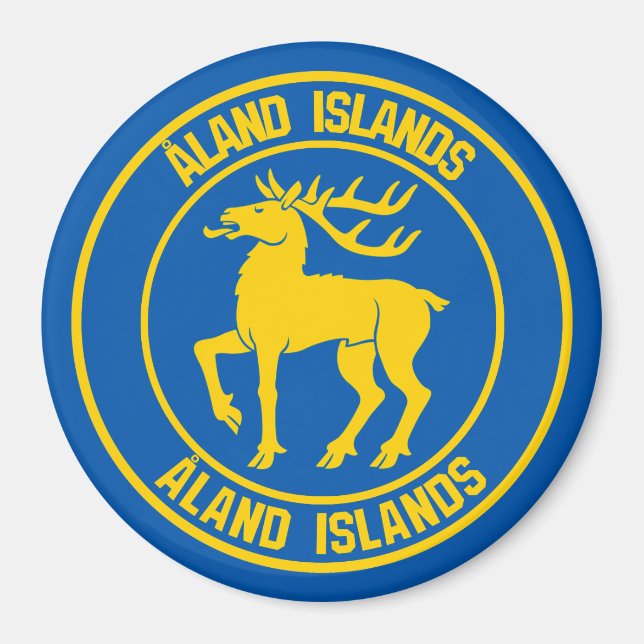 Imán Islas Åland Ronda Emblem (Frente)