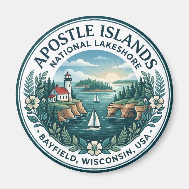 Imán Islas Apostle Parque Nacional Lacustre USA (Frente)