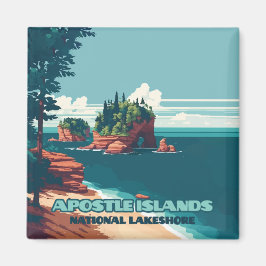 Imán Islas Apóstol Lakeshore Wisconsin Retro
