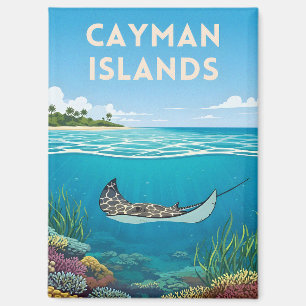 Imán Islas Caimán Viajes Vintage Naturaleza Subacuática