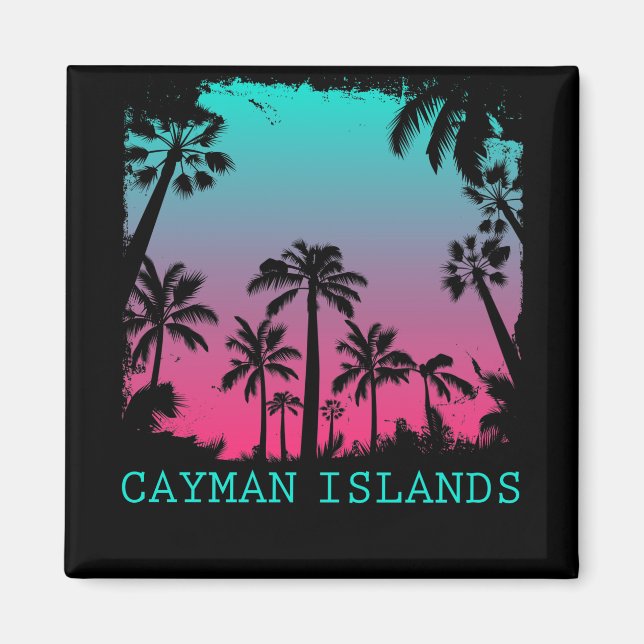 Imán Islas Caimán Vintage Retro (Frente)