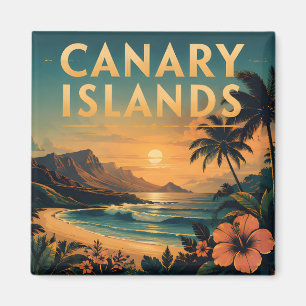 Imán Islas Canarias Paraíso Tropical Playa Atardecer