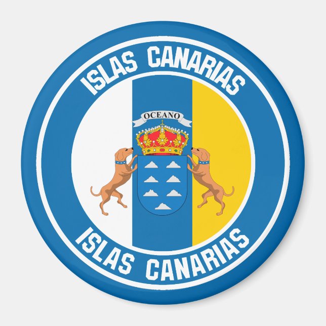 Imán Islas Canarias Round Emblem (Frente)