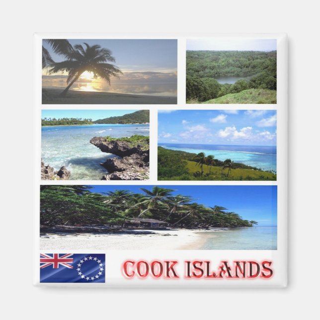 Imán ISLAS DE COOK zCK003, mosaico, Oceanía, nevera (Frente)