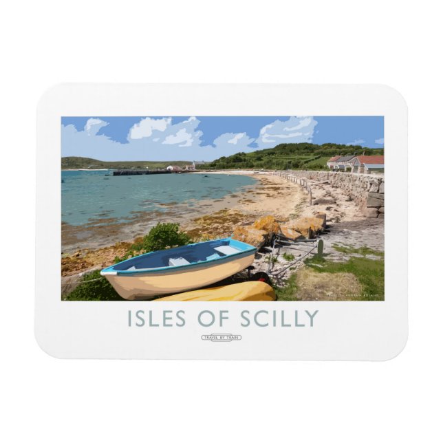 Imán Islas del Poster del Scilly Railway (Horizontal)