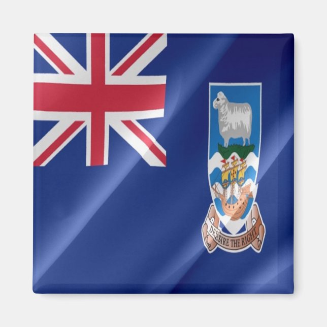 Imán Islas FALKLAND zFK002, bandera ondulante, nevera (Frente)
