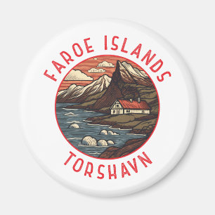 Imán Islas Feroe Círculo de angustia retro de Tórshavn