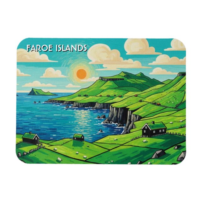 Imán Islas Feroe Dinamarca Viaje (Horizontal)