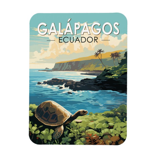 Imán Islas Galápagos: Gigantes de la tortuga de viajes  (Vertical)