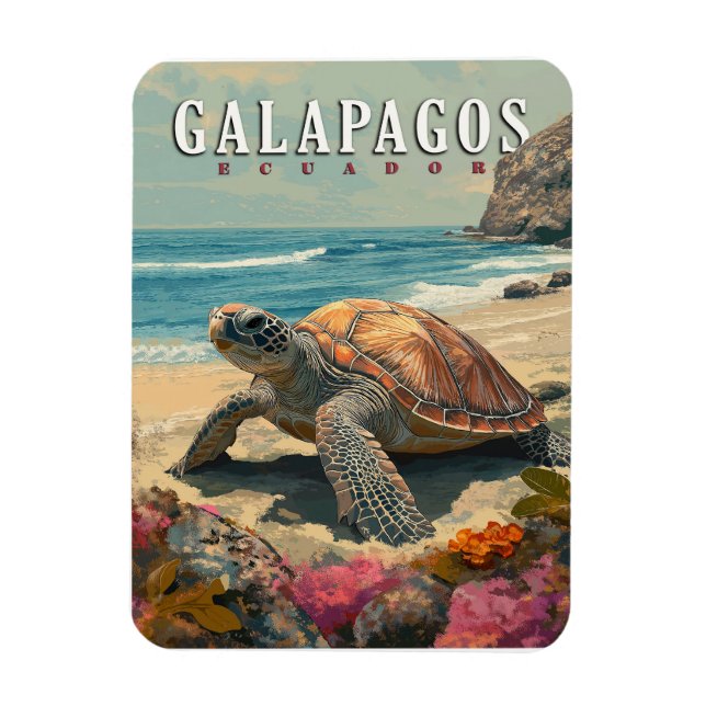 Imán Islas Galápagos: Gigantes viajes de tortuga (Vertical)