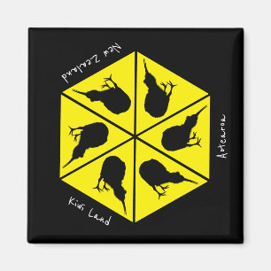 Imán Islas Kiwi Bird y Nueva Zelanda/Aotearoa (pizza)