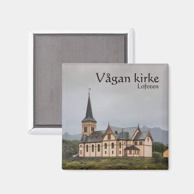 Imán Islas Lofoten Noruega Iglesia Vagan (Anverso/Reverso)