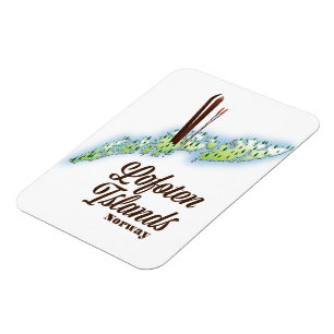 Imán Islas Lofoten, poster de esquí de Noruega.