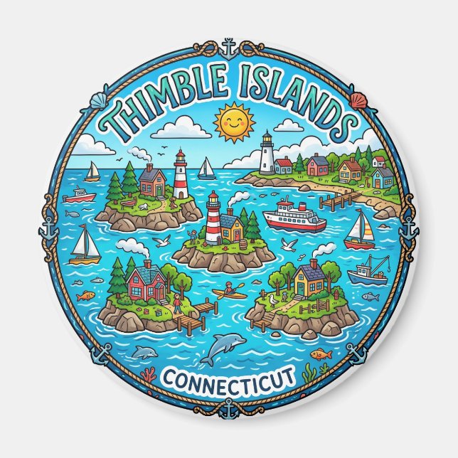 Imán Islas Thimble, Connecticut Connecticut (Frente)
