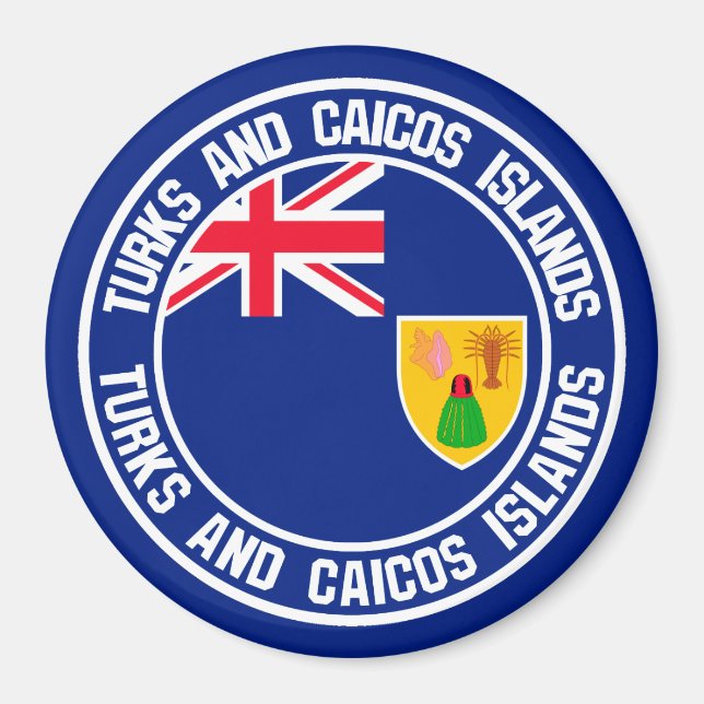 Imán Islas Turcas y Caicos rodean Emblem (Frente)