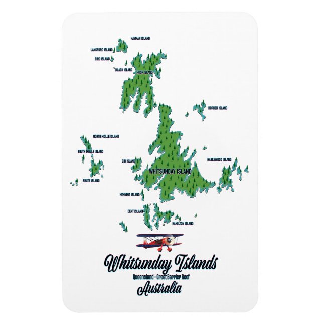 Imán Islas Whitsunday Australia cartel de mapa (Vertical)
