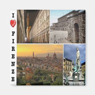 Imán IT - Italia - Florencia - Amo - Mosaico de Collage