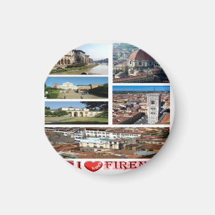 Imán IT - Italia - Florencia - Amo - Mosaico de Collage