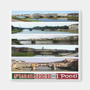 Imán IT - Italia - Florencia - Puentes - Mosaico de Col