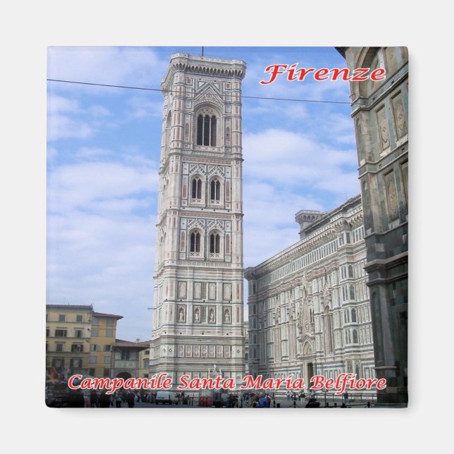Imán IT Italia Florencia Santa Maria Belfiore Bell Towe (Frente)