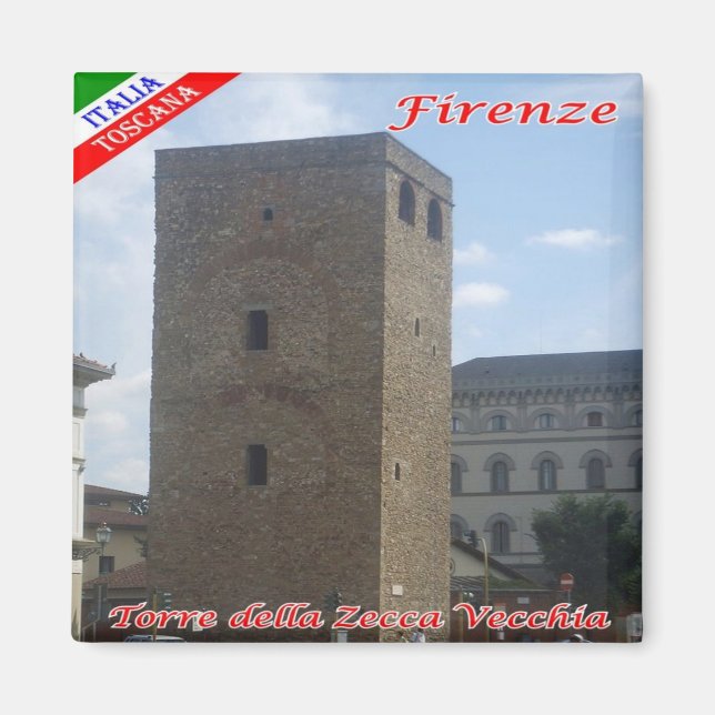 Imán IT - Italia - Florencia - Torre de la Zecca Vecchi (Frente)