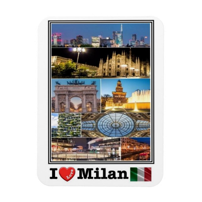 Imán IT Italia - Milán - Amo el Mosaico - (Vertical)