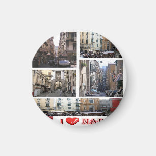 Imán IT - Italia - Nápoles - Amo - Mosaico de Collage
