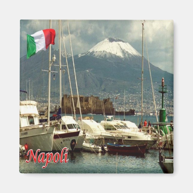Imán IT - Italia - Nápoles - Con Vista Al Puerto Vesubi (Frente)