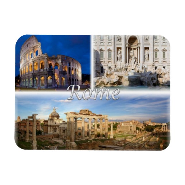 Imán IT Italia - Roma - Coliseo - Fontana di Trevi - (Horizontal)