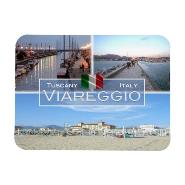 Imán IT Italia - Viareggio - Pier y Marina Tourist - (Horizontal)