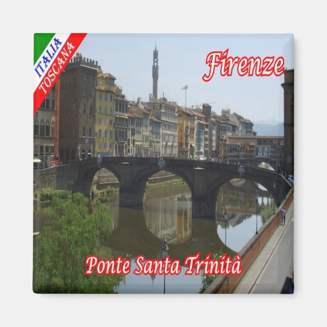 Imán IT - Puente de Florencia italiano Ponte Santa Trin (Frente)