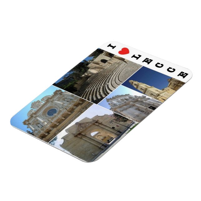 Imán Italia - Apulia - Salento - Lecce - I Love - (Lado Izquierdo)