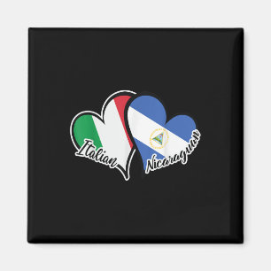 Imán Italia Bandera de Nicaragua Corazón mitad Italiano