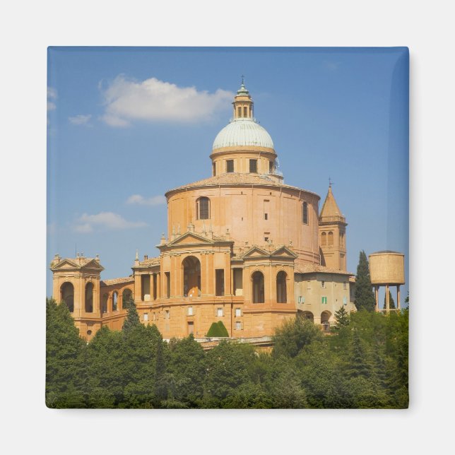 Imán Italia, Bolonia, día soleado con Portico di San (Frente)