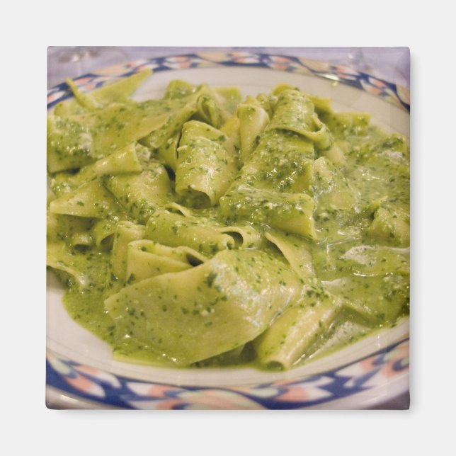Imán Italia, Camogli. Plato de pasta con pesto (Frente)
