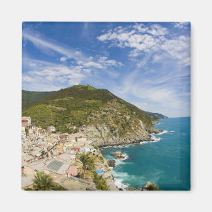 Imán Italia, Cinque Terre, Vernazza, Ciudad en la lader