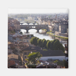Imán Italia, Florencia, Ponte Vecchio y el río Arno
