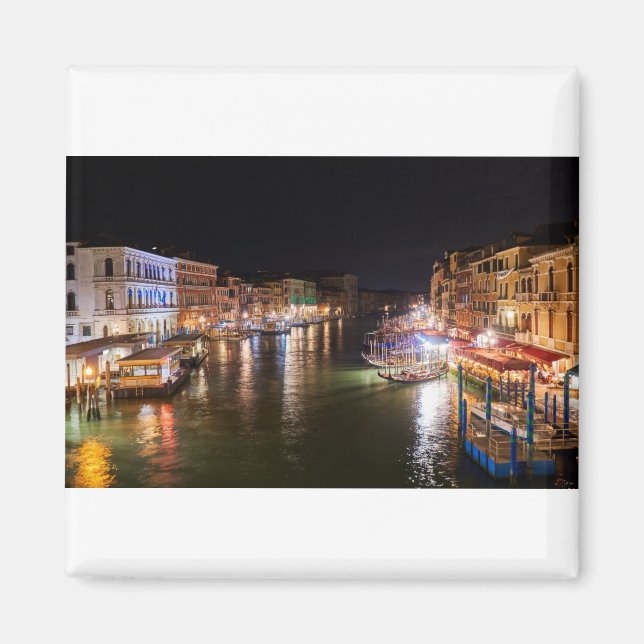 Imán Italia - Gran Canal Venecia de noche (Frente)