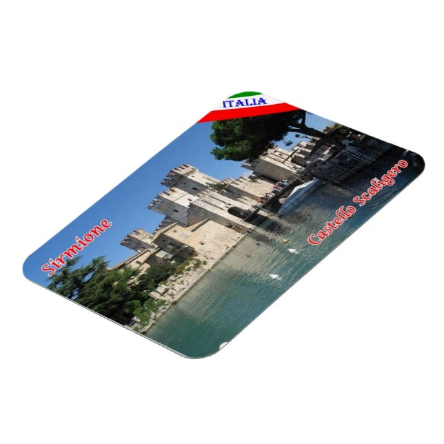 Imán Italia - Lago de Garda - Sirmione - Castillo de Sc (Lado Izquierdo)