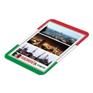 Imán Italia - Liguria - Génova - Mosaico - Puerto - Ma